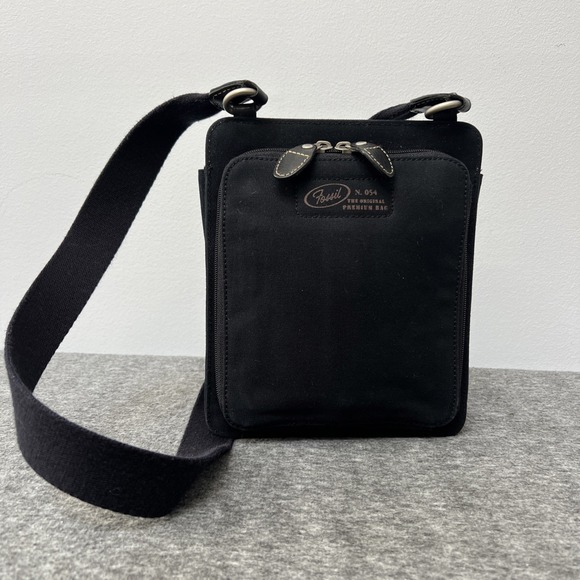 Fossil Shoulder Travel  Bag Black N‎ 054 The Original Premium Canvas Vintage - Picture 2 of 7